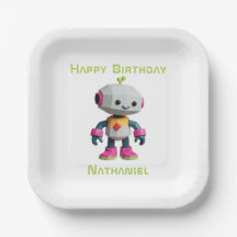 Assiettes en papier pour enfants robot personnalis