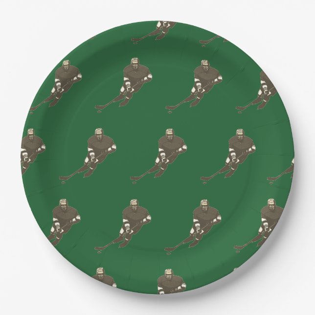 Assiettes en papier pour équipe de hockey (Devant)