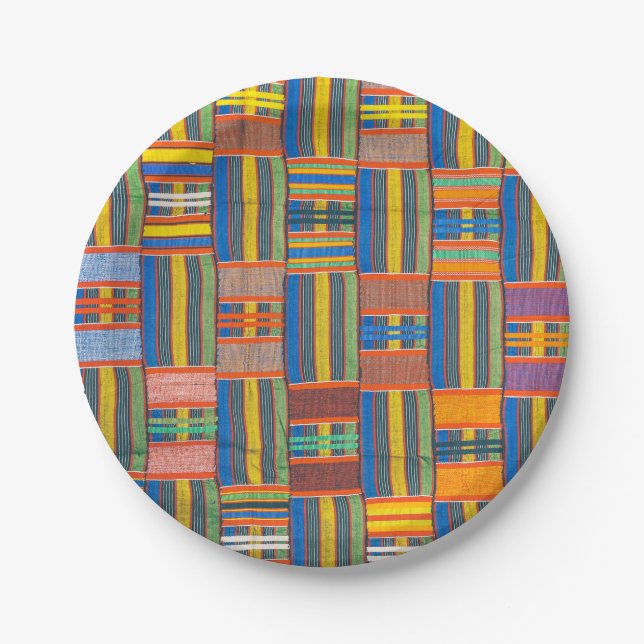 Assiettes en papier pour fête à motifs africains (Devant)