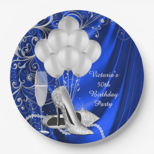 Assiettes en papier pour fête chaussure argentée b