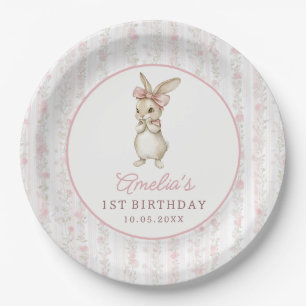 Assiettes en papier pour fête d'anniversaire lapin