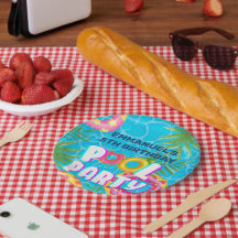 Assiettes en papier pour fête d'anniversaire Tropi