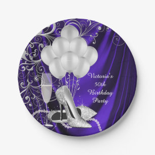 Assiettes en papier pour fête de chaussures argent