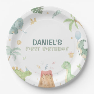 Assiettes en papier pour fête de dinosaures