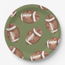 Assiettes en papier pour fête de football aquarell