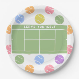Assiettes en papier pour fête de tennis