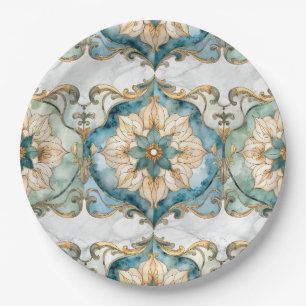 Assiettes en papier pour fête Tapisserie Cerulean