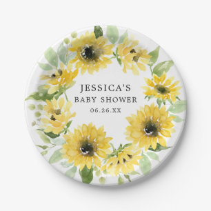 Assiettes en papier pour jardin de tournesols