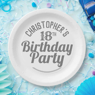 Assiettes en papier pour la célébration des 18 ans