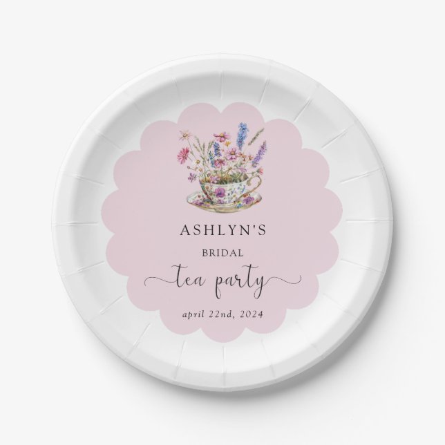 Assiettes en papier pour la fête de thé de mariage (Devant)