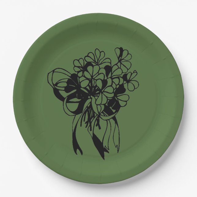 Assiettes en papier pour la Saint-Patrick Bouquet  (Devant)