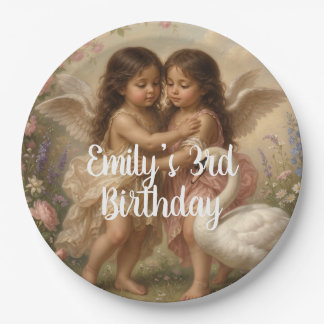 assiettes en papier pour l'anniversaire des filles
