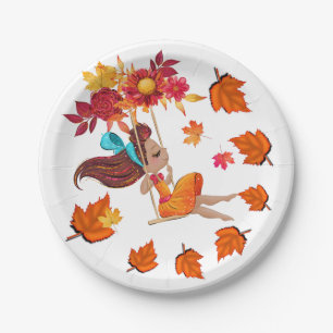 Assiettes en papier pour l'automne heureux