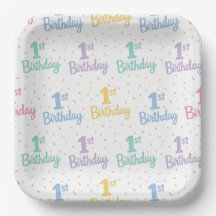 Assiettes en papier pour le 1er anniversaire, fête