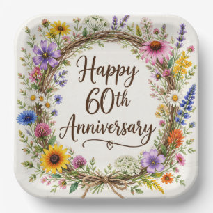 Assiettes en papier pour le 60e anniversaire de ma
