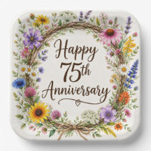 Assiettes en papier pour le 75e anniversaire de ma