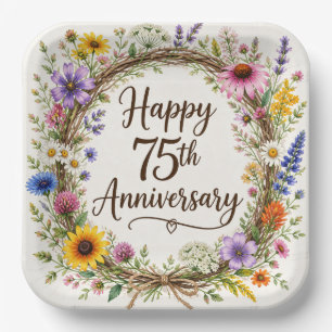 Assiettes en papier pour le 75e anniversaire de ma