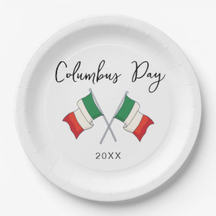 Assiettes en papier pour le jour de Christophe Col