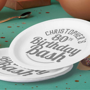 Assiettes en papier pour les 80 ans