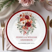 Assiettes en papier pour mariage avec verdure mode