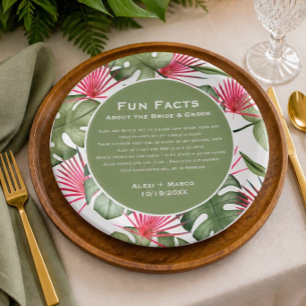 Assiettes en papier pour mariage tropical humorist