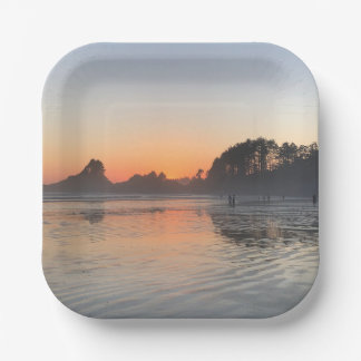 Assiettes en papier pour soirée coucher de soleil
