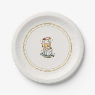 Assiettes en papier pour un thé d'après-midi éléga