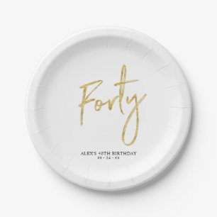 Assiettes en papier Quarantième anniversaire avec 