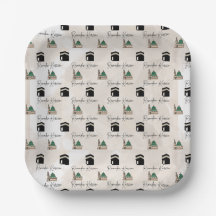 Assiettes en papier Ramadan Kareem Kaaba Masjid al