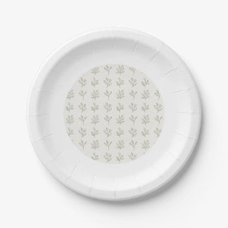 Assiettes en Papier Rondes Botaniques Minimales