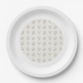 Assiettes en Papier Rondes Botaniques Minimales
