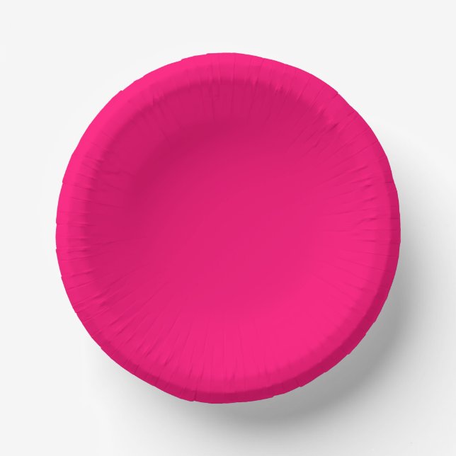 Assiettes en Papier Rose Néon Personnalisées – Éve (Recto)