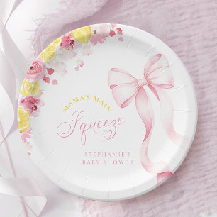 Assiettes en papier Rose pour Baby Shower Lemon