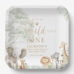 Assiettes en papier Safari Jungle Wild One
