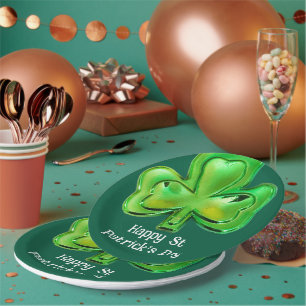 Assiettes en papier Shamrock St Patrick's Day 