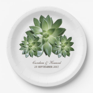 Assiettes en papier Simple Succulent Mariage