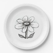 assiettes en papier thématiques pour elle avec mar