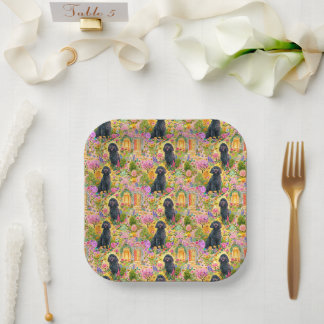 Assiettes en papier Toile de Jouy de jardin - Gold