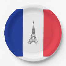 Assiettes en papier Tour Eiffel thème français