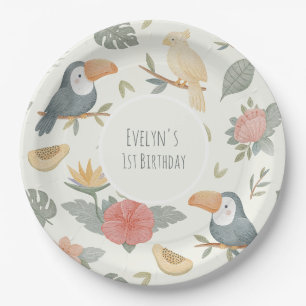 Assiettes en Papier Tropical Toucan Safari Nom Per