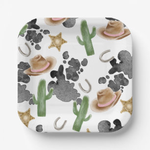 Assiettes en papier vache bébé 1er anniversaire Pr