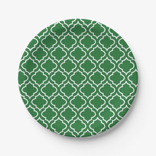 Assiettes en papier vert pour Noël (Devant)