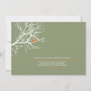 Assis dans un Faire-part de mariage d'arbre