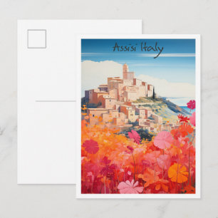 Assisi Italien Reise Stadt Ästhetik Postkarte