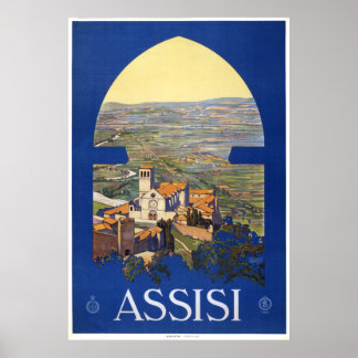 Assisi - Poster de voyage italien Vintage