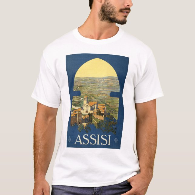 Assisi-Reise-Plakat T-Shirt (Vorderseite)