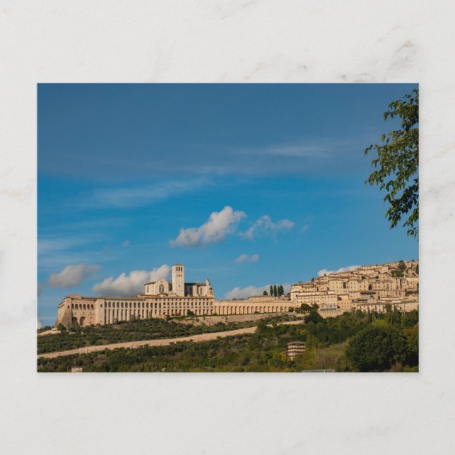 Assisi Skyline, Italien Postkarte (Vorderseite)