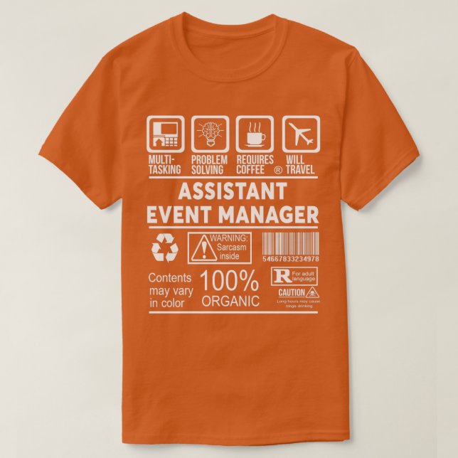 ASSISTANT EVENT MANAGER NICE DESIGN T-Shirt (Design vorne)