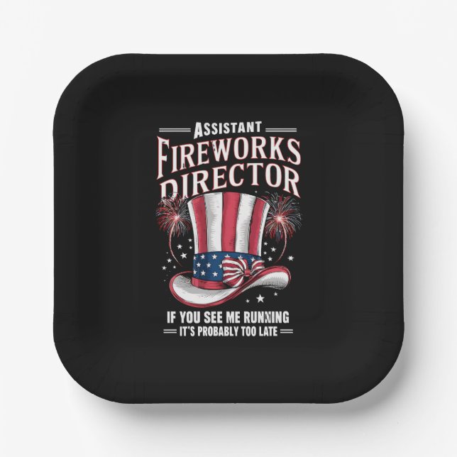 Assistant Fireworks Director USA 4. Juli Pappteller (Vorderseite)