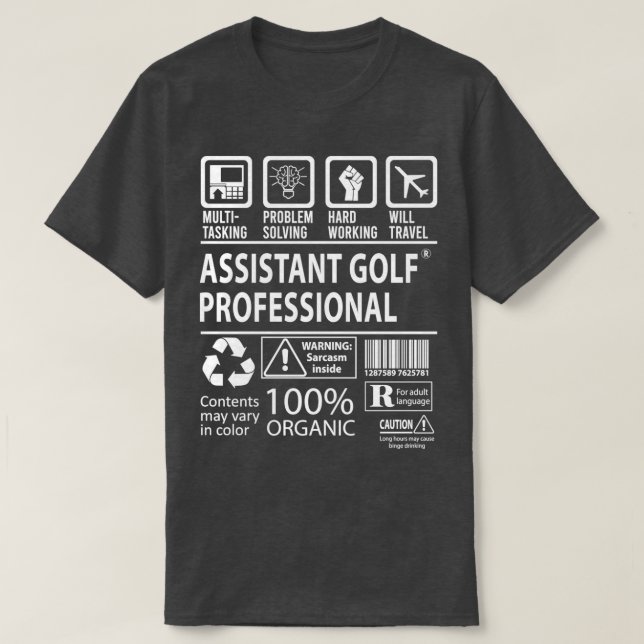 Assistant Golf Beruflich MultiTasking zertifiziert T-Shirt (Design vorne)